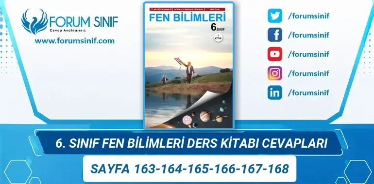 6. Sınıf Fen Bilimleri Ders Kitabı 163-164-165-166-167-168. Sayfa Cevapları 1. KİTAP 6. Sınıf Fen Bilimleri Ders Kitabı 163-164-165-166-167-168. Sayfa Cevapları 1. KİTAP