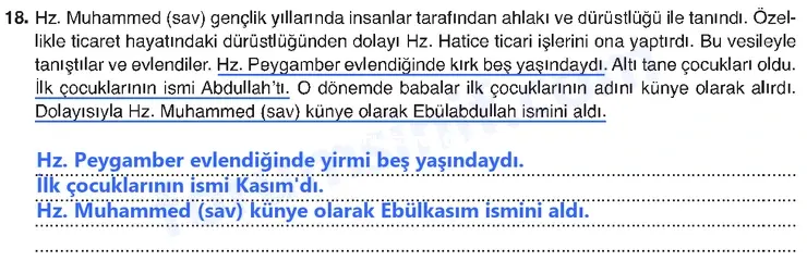 6. Sınıf Din Kültürü Sayfa 141 Cevapları MEB Yayınları 6. Sınıf Din Kültürü Sayfa 141 Cevapları MEB Yayınları