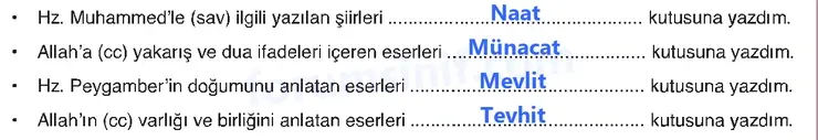 6. Sınıf Din Kültürü Sayfa 164 Cevapları MEB Yayınları - 2