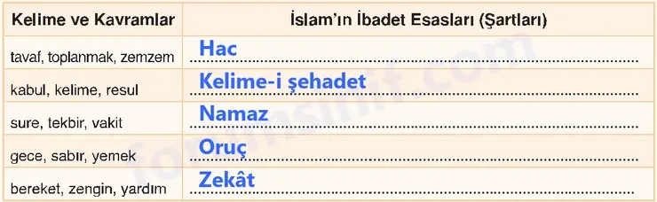 6. Sınıf Din Kültürü Sayfa 46 Cevapları MEB Yayınları 6. Sınıf Din Kültürü Sayfa 46 Cevapları MEB Yayınları