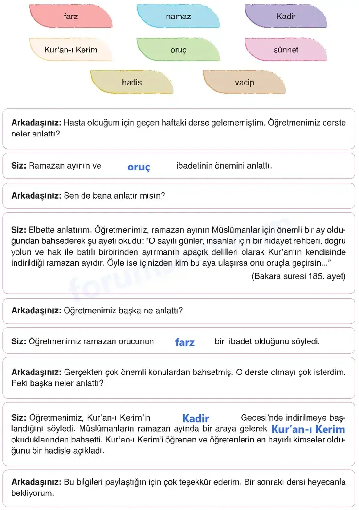 6. Sınıf Din Kültürü Sayfa 50 Cevapları MEB Yayınları 6. Sınıf Din Kültürü Sayfa 50 Cevapları MEB Yayınları