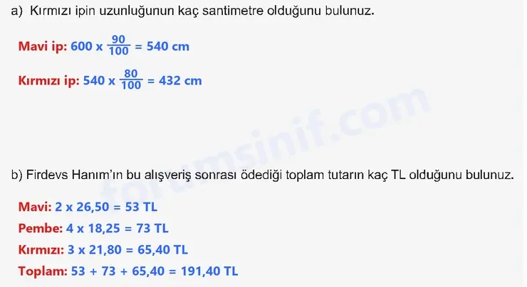 6. Sınıf Matematik Ders Kitabı Sayfa 149 Cevapları 1. Kitap
