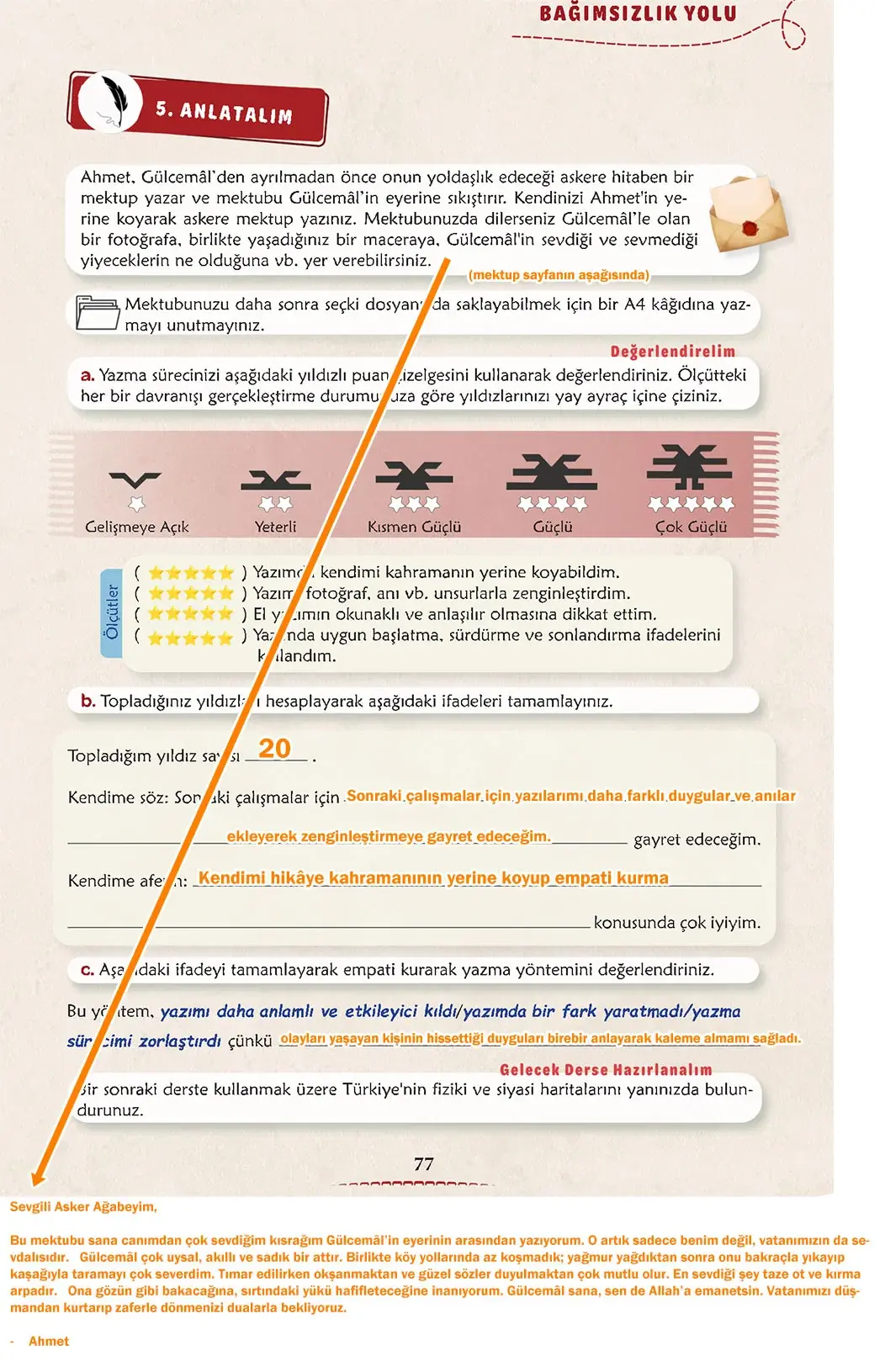 6. Sınıf Türkçe Ders Kitabı Sayfa 77 Cevapları 1. Kitap