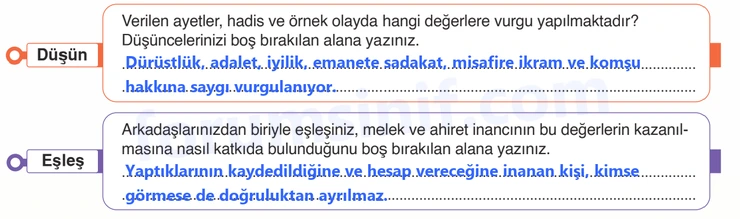 7. Sınıf Din Kültürü Sayfa 33 Cevapları MEB Yayınları 7. Sınıf Din Kültürü Sayfa 33 Cevapları MEB Yayınları