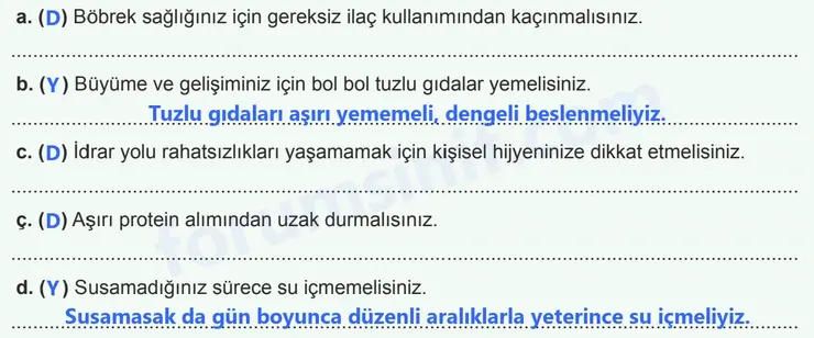 7. Sınıf Fen Bilimleri Ders Kitabı Sayfa 138 Cevapları 7. Sınıf Fen Bilimleri Ders Kitabı Sayfa 138 Cevapları