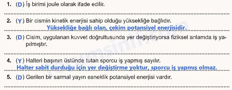 7. Sınıf Fen Bilimleri Ders Kitabı Sayfa 70 Cevapları