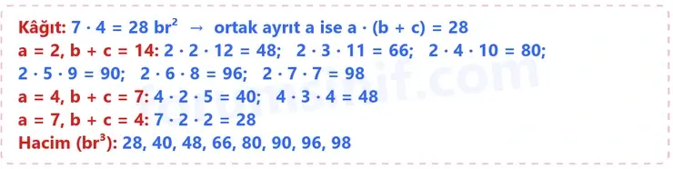 7. Sınıf Matematik Ders Kitabı Sayfa 158 Cevapları 1. Kitap - 3