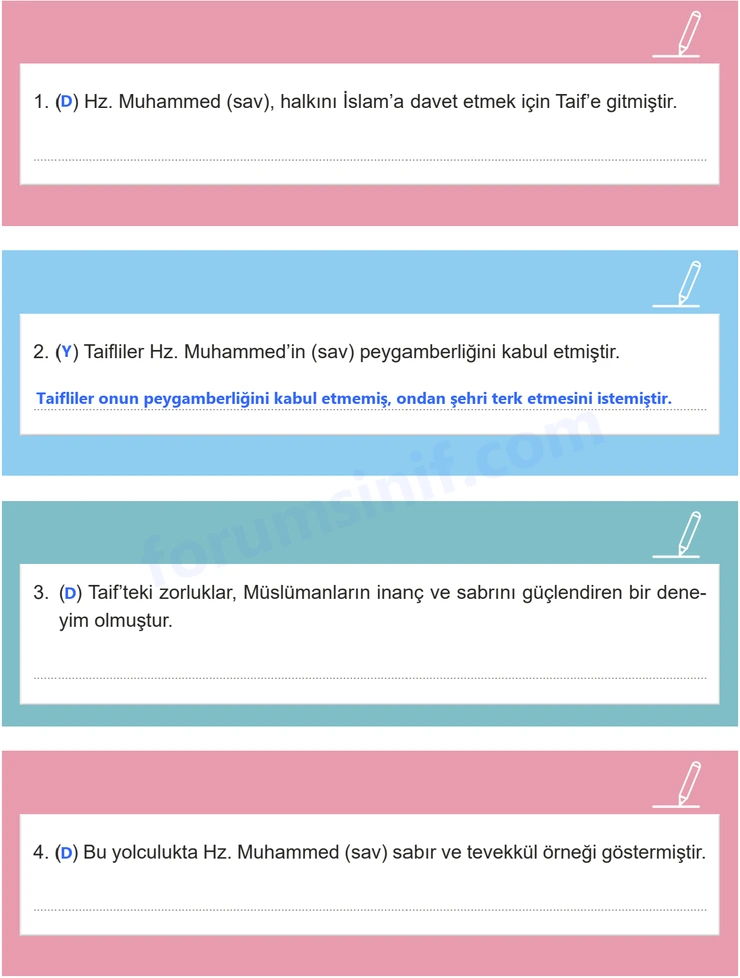 7. Sınıf Peygamberimizin Hayatı Sayfa 27 Cevapları MEB Yayınları