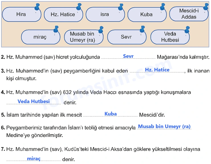 7. Sınıf Peygamberimizin Hayatı Sayfa 47 Cevapları MEB Yayınları 7. Sınıf Peygamberimizin Hayatı Sayfa 47 Cevapları MEB Yayınları
