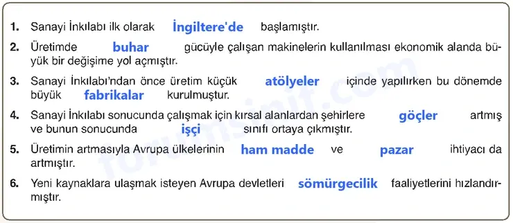 7. Sınıf Sosyal Bilgiler Ders Kitabı Sayfa 122 Cevapları 1. Kitap