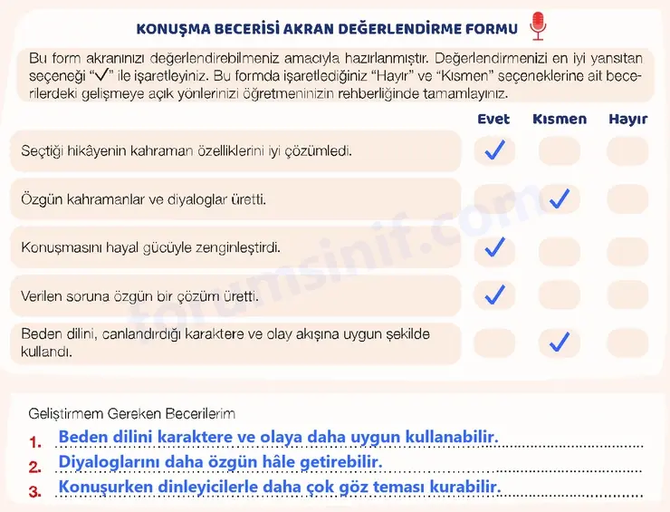 7. Sınıf Türkçe Ders Kitabı Sayfa 119 Cevapları 1. Kitap