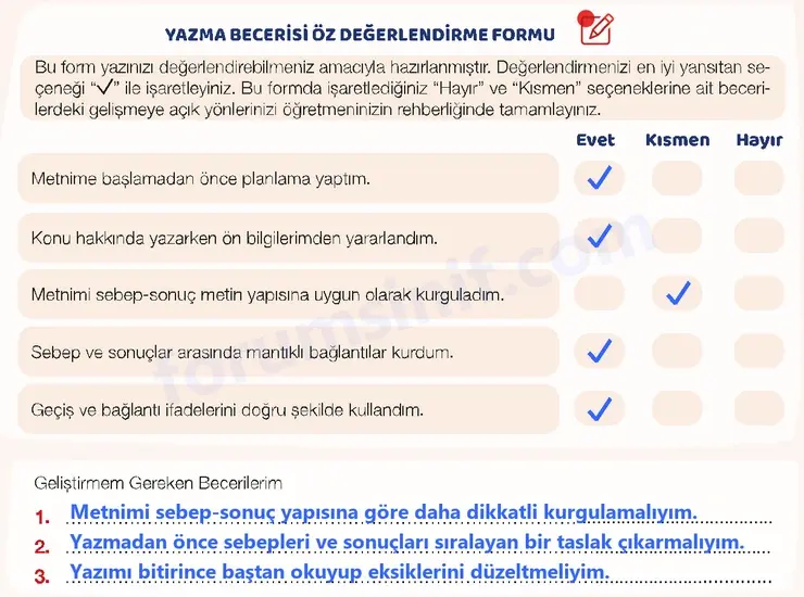 7. Sınıf Türkçe Ders Kitabı Sayfa 119 Cevapları 1. Kitap - 2