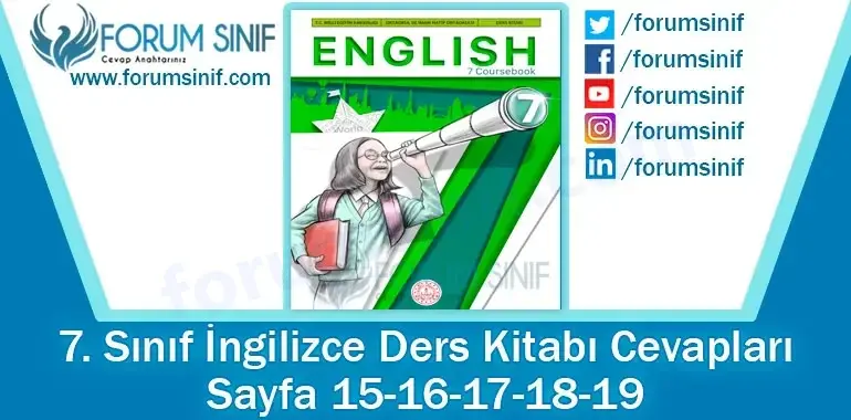 7. Sınıf İngilizce Ders Kitabı 15-16-17-18-19. Sayfa Cevapları MEB Yayınları 7. Sınıf İngilizce Ders Kitabı 15-16-17-18-19. Sayfa Cevapları MEB Yayınları