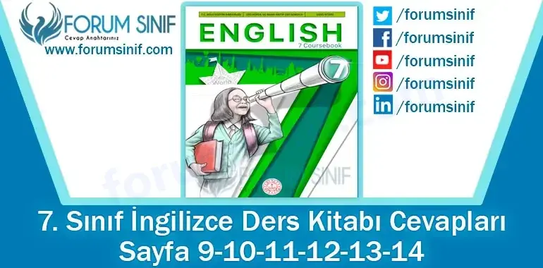 7. Sınıf İngilizce Ders Kitabı 9-10-11-12-13-14. Sayfa Cevapları MEB Yayınları