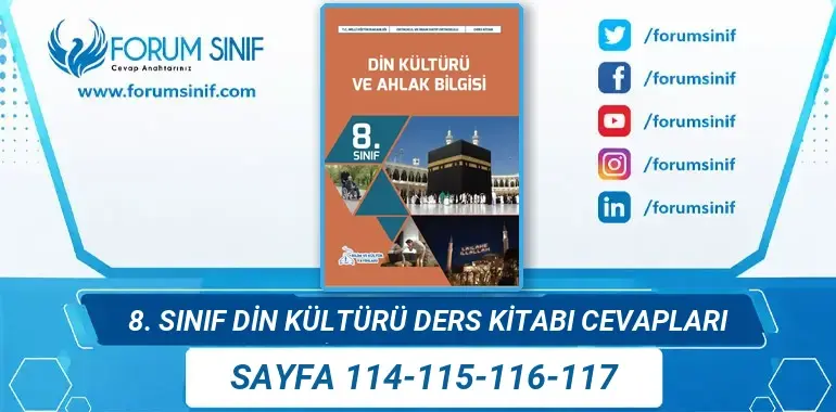 8. Sınıf Din Kültürü Ders Kitabı Sayfa 114-115-116-117 Cevapları Bilim ve Kültür Yayınları 8. Sınıf Din Kültürü Ders Kitabı Sayfa 114-115-116-117 Cevapları Bilim ve Kültür Yayınları