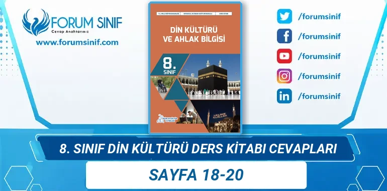 8. Sınıf Din Kültürü Ders Kitabı Sayfa 18-20 Cevapları Bilim ve Kültür Yayınları