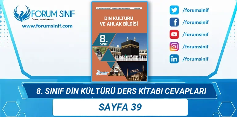 8. Sınıf Din Kültürü Ders Kitabı Sayfa 39 Cevapları Bilim ve Kültür Yayınları