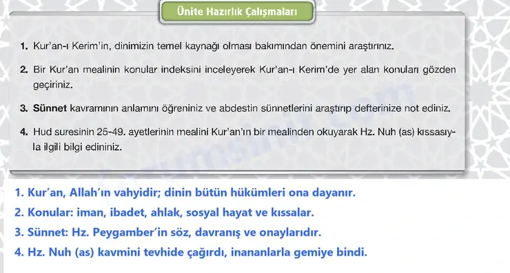 8. Sınıf Din Kültürü Sayfa 119 Cevapları Bilim ve Kültür Yayınları 8. Sınıf Din Kültürü Sayfa 119 Cevapları Bilim ve Kültür Yayınları