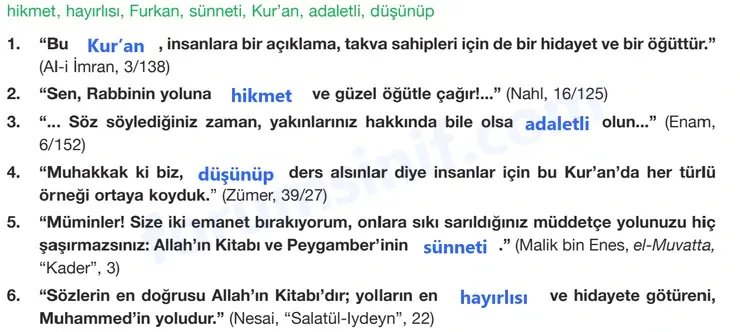 8. Sınıf Din Kültürü Sayfa 145 Cevapları Bilim ve Kültür Yayınları 8. Sınıf Din Kültürü Sayfa 145 Cevapları Bilim ve Kültür Yayınları