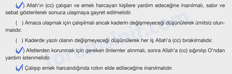 8. Sınıf Din Kültürü Sayfa 23 Cevapları Bilim ve Kültür Yayınları