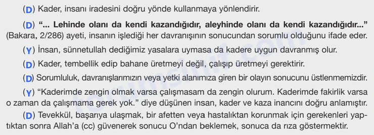 8. Sınıf Din Kültürü Sayfa 27 Cevapları Bilim ve Kültür Yayınları
