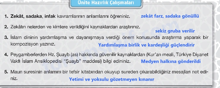 8. Sınıf Din Kültürü Sayfa 39 Cevapları Bilim ve Kültür Yayınları