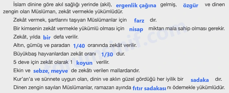 8. Sınıf Din Kültürü Sayfa 48 Cevapları Bilim ve Kültür Yayınları