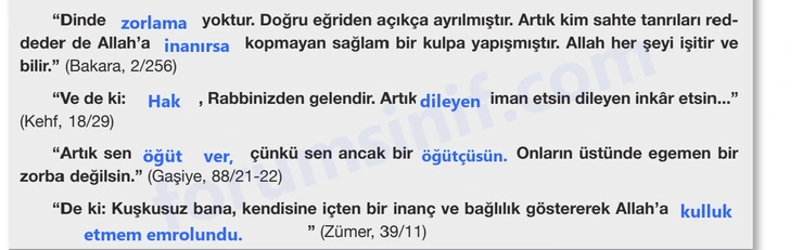 8. Sınıf Din Kültürü Sayfa 76 Cevapları Bilim ve Kültür Yayınları