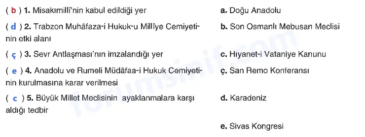 8. Sınıf İnkılap Tarihi Sayfa 81 Cevapları Dersdestek Yayıncılık 8. Sınıf İnkılap Tarihi Sayfa 81 Cevapları Dersdestek Yayıncılık
