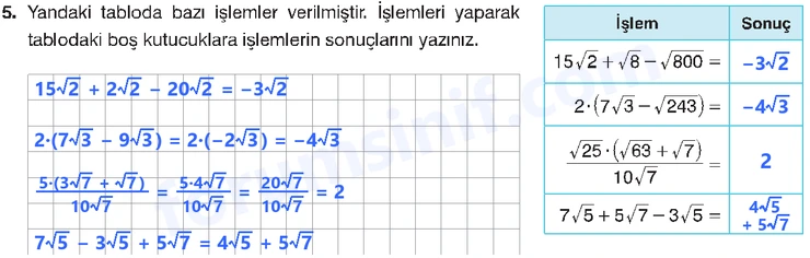 8. Sınıf Matematik Ders Kitabı Sayfa 85 Cevapları Sonuç Yayınları - 2