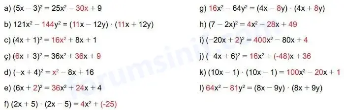 8. Sınıf Matematik Ders Kitabı Sayfa 149 Cevapları MEB Yayınları 8. Sınıf Matematik Ders Kitabı Sayfa 149 Cevapları MEB Yayınları