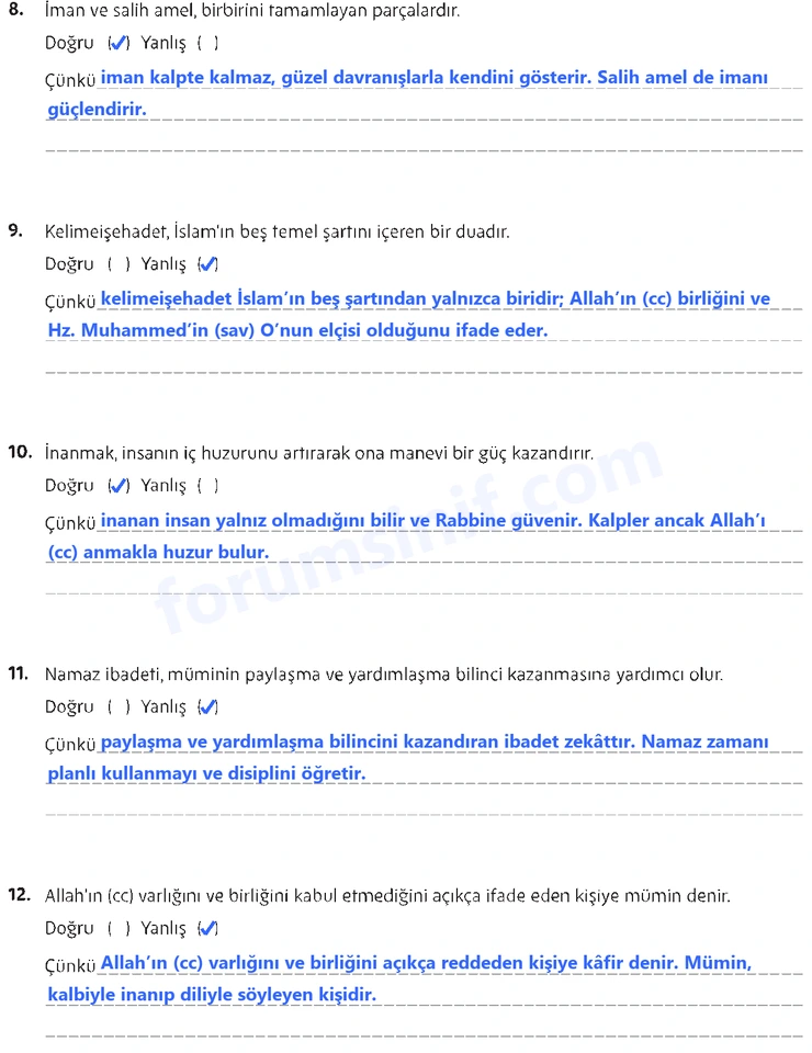 Temel Dini Bilgiler (İslam 1) Sayfa 42 Cevapları MEB Yayınları